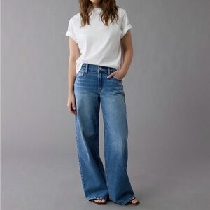 American Eagle Outfitters Light-Medium Blue Wide Leg Flare Jeans